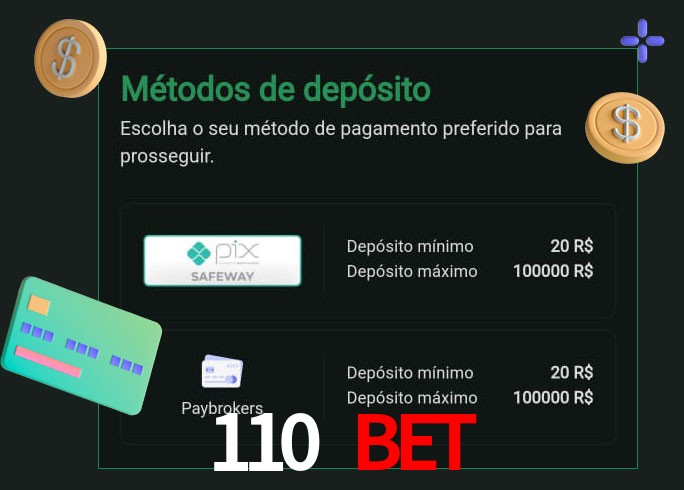 O cassino 110 bet oferece uma grande variedade de métodos de pagamento